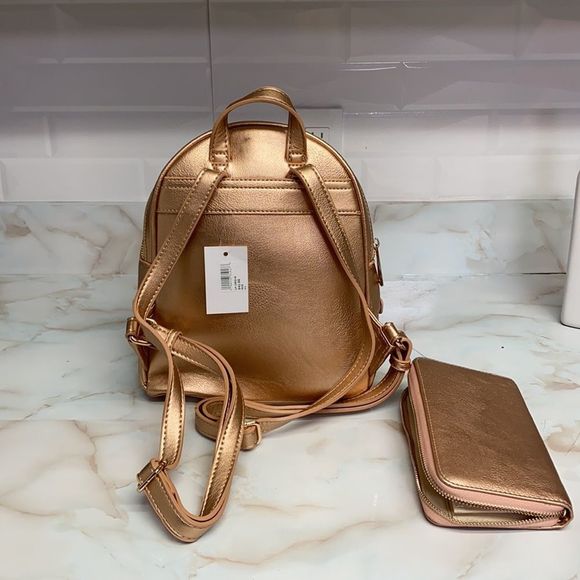 “Delilah” Rose Gold Backpack & Wallet Set